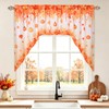 Fall Swag Curtains Maple Leaf Valances for Windows, Thanksgiving Pumpkin