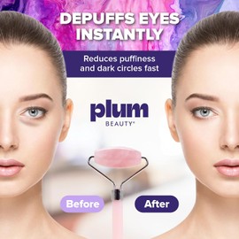 Plum Beauty Rodillo facial de cuarzo rosa