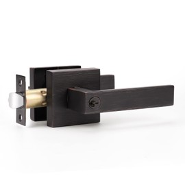 KNOBWELL Exterior Door Handle Heavy Duty Keyed Entry Door Handle Set(Not Keyed Alike) Entrance Handleset, Oil Rubbed Bronze Finish, Left or Right Handing Door Handle 2.13 lb One Lever