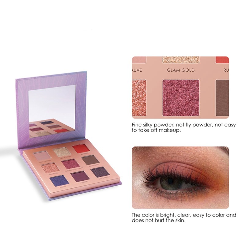 9 Colors Matte Glitter Shining Waterproof Sweatproof Eye Shadow Powder