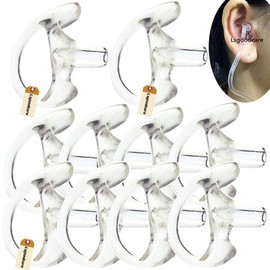 Replacement Ear Mold Earbuds Clear, Lsgoodcare Soft Silicone Insert Earmold Ear Bud Left Ear Piece Large Size for 2 Way Radio Acoustic Coil Tube, Walkie Talkie Earmould 5 Pairs