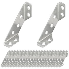 24 PCS Stainless Steel Triangle Support Frame Corner Brackets, Furniture Corner Connector