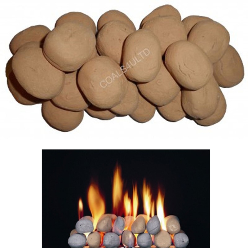 10 XL Gas Fire Replacement Beige Pebbles For Coal Fire