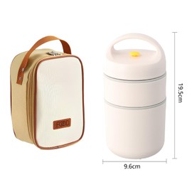 YILANJIN Bento Lunch Box for Kids, 2 Layer Stainless Steel Insulation Thermo Thermal Lunch Box, Portable Thermal Bento Food Container, Leak-proof Food Container Hot for Office Work Home Picnic