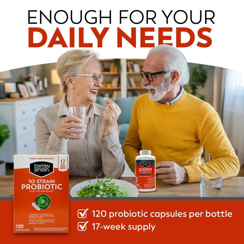 Berkley Jensen Natural 10 Strain Probiotic Supplement Capsules with 10mg