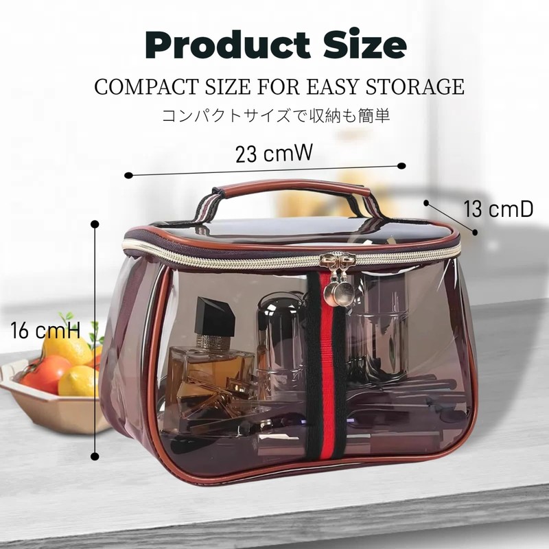Siomlana Transparent PVC Makeup Pouch, Toiletry Pouch, Large Capacity, Waterproof,