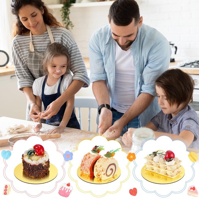 Newtay 100 Pcs 5 Inch Cake Board Round Mini Cardboard