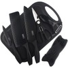 7-Piece Black Knife Set with Stand，Professional Kitchen Knife Set with