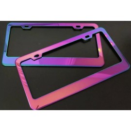 BLVD x2 Universal NEO Stainless Steel License Plate Frame With 4 Plastic Screw Caps