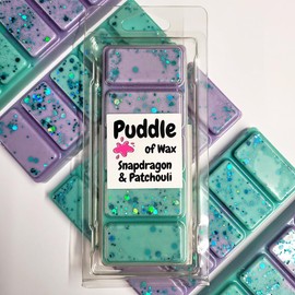 Puddle of Wax - Snapdragon & Patchouli Soy Wax Melt Snap Bar - 50g - Laundry Scent - Vegan Friendly - Made in the UK