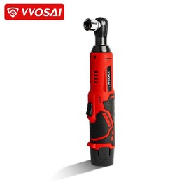 VVOSAI Electric Right-angle Wrench Power Tools with Accessories, 1 Set 12V 45NM 3/8" Electric Right-angle Wrench, Wrench Socket for Removing Screws and Nuts Car Repair Tool for Tool Box, Car Stuff - Color: Red And Black, Specification: WS-B3-A2