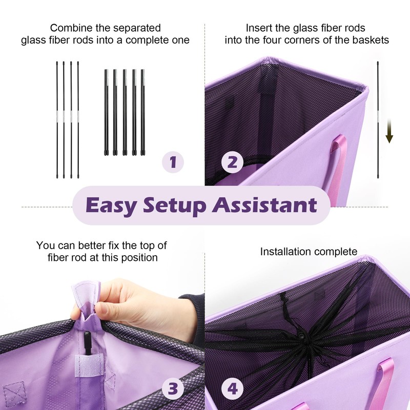 Odonata Slim Laundry Hamper Handles Collapsible Laundry Basket Thin Dirty