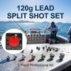 120g Split Shot Fishing Weights, 7 Way Dispenser Floats Sinkers