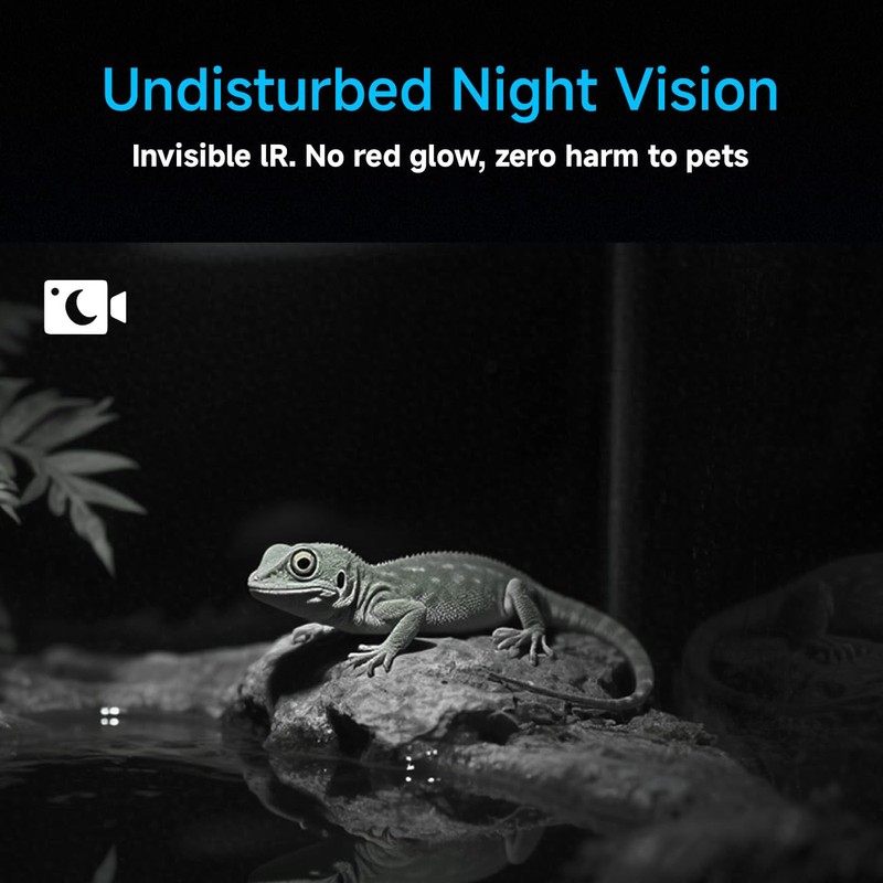 Amouu 2K HD Aquarium & Terrarium WiFi Pet Camera,140° Wide-Angle