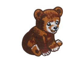 Cute Brown baby Bear Animal On Patch Sew Iron On Embroidered 3751