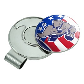 GRAPHICS & MORE Angry Republican Elephant Politics GOP American Flag Golf Hat Clip with Magnetic Ball Marker