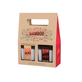 Bamboo by Heart & Home Set of 2 Small Jars 90 g Spiced Apple and Cinnamon + Fambé and Crackle