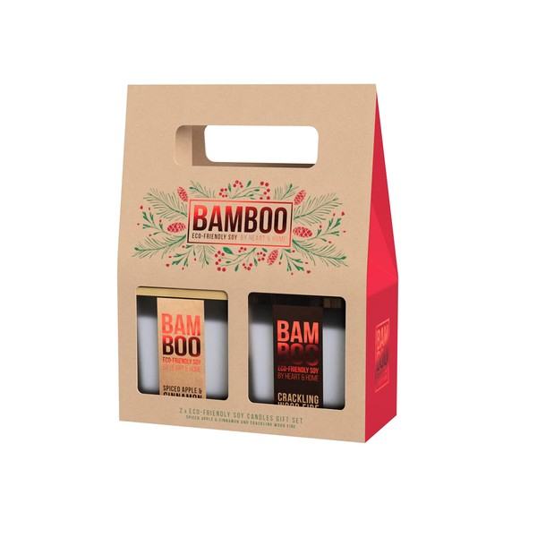 Bamboo by Heart & Home Set of 2 Small Jars