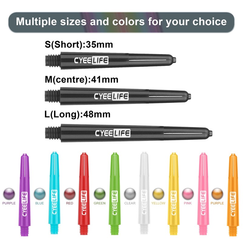 CyeeLife 15pcs Dart Shafts with 20pcs Metal o Rings,5 sets