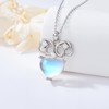 925 Sterling Silver Moonstone Cubic Zirconia Necklace Pendant Different Pattern