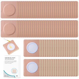 100Pcs Castor Oil Organic Belly Button Patches | Hypoallergenic Self-Adhesive Disposable, Anti-Seepage & Breathable | Portable Highly Absorbent Cotton Stickers No Wash(Oil Not Included)