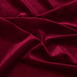 P Pothuiny Burgundy Velvet Fabric by The Yard, 5 Yards x 60 Inch Wide Luxury & Soft Stretchy Velvet Cloth Fabric for Sewing, Apparel, Upholstery - 90% Polyester 10% Spandex