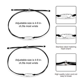 VU100 Gift for Friends/Sister/Mother/Daughter, Heart-Shaped Stainless Steel Bracelet, Friendship Bracelet, Mother's Day, Birthday Gift for Mother, Daughter, Friend, Sister, Stainless Steel, No