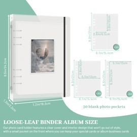 LELE LIFE Photocard Binder with 30pcs Inner Pages, A5 Binder 6 Ring Kpop Photocard Holder Book, Kpop Photocard Binder, Photo Card Binder, Clear Photocard Sleeves Album, 1+2+4 Pocket