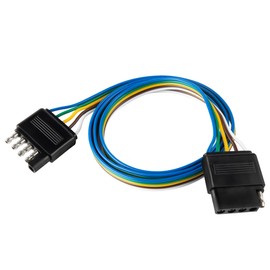 Oyviny 5 Way Flat Trailer Wire Extension 48 inch, Vehicle-Side and Trailer-Side 5-Pin Flat Wiring Harness 18 Guage Male and Female Trailer Wire Connector