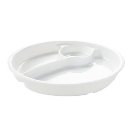 OGISO 17620000B100 Oval 3 Partition Dish, Easy to Scoop, Deep Lunch Plate, Easy to Use, Platter, Divider Plate, 3 Partition Plate, Main Plate, Deep, Ceramic, Divider Plate, One Plate, Simple, White,