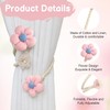 Flower Curtain Tiebacks 2 Pack, Boho Curtain Holdbacks with Adjustable