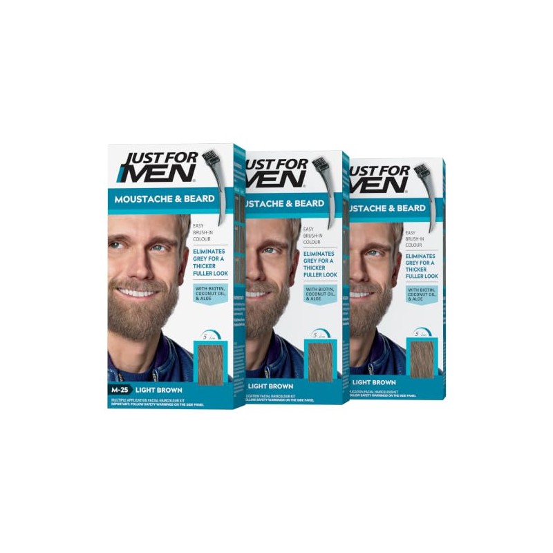 Just for Men Mustache & Beard Dye, Light Brown M25,