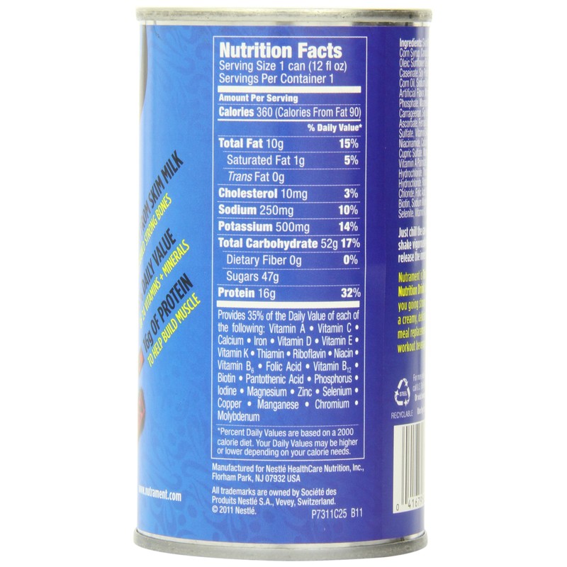 Nutrament Energy and Fitness Drink, Vanilla, 12 Ounce Cans (Pack