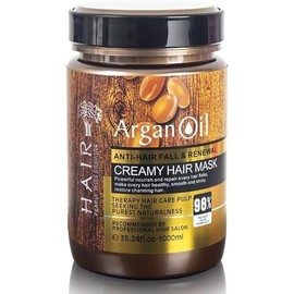 Argan Oil ANTI-HAIR FALL & RENEWAL CREAMY HAIR MASK Powertul nourish and repairevery hair make every hair healthy, smooth and shiny. restore charming hair. Mascarilla anti-caída del cabello 1000 ml
