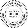 Flame Red Circular Notary Stamp (Black Ink) | Georgia
