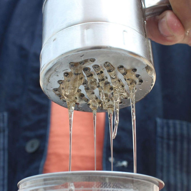 aqxreight Honey Extractor, Portable Mini Stainless Steel Honey Extractor, Manual
