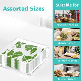 MaxGear Acrylic Cocktail Napkin Holder for Table, Clear Napkins Holder, Beverage Napkin Holders Modern Buffet Paper Napkin Caddy for Bar, Party, Dinner, Kitchen & Dining Room, 5.5 x 5.5 inches