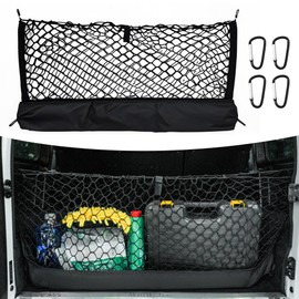 Style Truck Bed Cargo Net with Storage Pouch - Universal Expandable Mesh Organizer for Pickup Trucks & SUVs, Heavy Duty Nylon, Double Layer Design