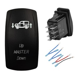 Up Down Rocker Switch with Jumper Wires 7 PIN ON-Off-ON DPDT Toggle Switch for Car Off Road Vehicle SUV ATV Dashboard 12V 24V IP66