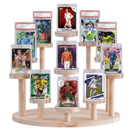 Wooden Trading Card Display Stand - PSA Graded Card Display Stand for 35pt Magnetic Cases, PSA Slabs Trading Cards and Sports Cards, Trading Sport Card Display Holder for Baseball, Basketball Cards