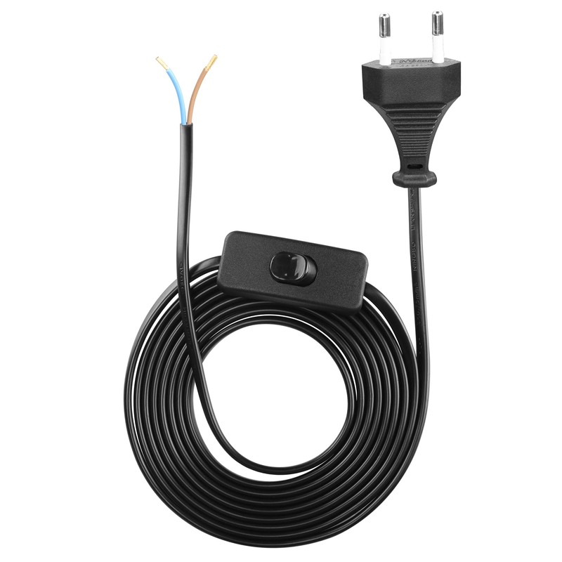 YAODHAOD Euro Power Cable with Switch, Cable with Switch and