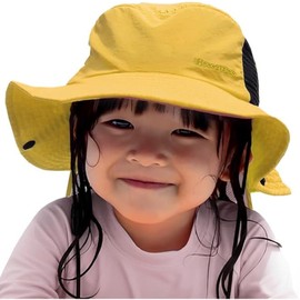 HUGGABEEE Surf Hat for Kids, Renewal with Sun Protection, Safari Hat, Removable Sun Shade Included, UV Protection, yellow