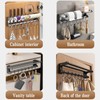 Multifunctional Kitchen Storage Rack, No-Drill Adhesive Wall Mounted Utensil &