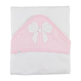 Mud Pie Children's Solid Pink Bow Hooded Towel