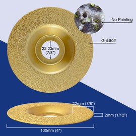 HXIN Brazed Diamond Grinding Disc Profiling Wheel on Granite Marble Ceramic Tile Porcelain Natural Stone Masonry for Dry Use 22.23mm 7/8" Shaft Connected to Angle Grinder (Medium, 1)