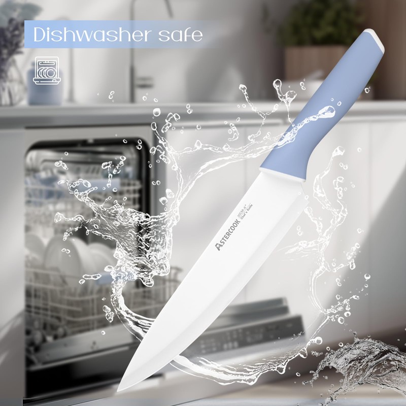 Astercook Kitchen Knife Set with Block and Sharpener 15 Piece