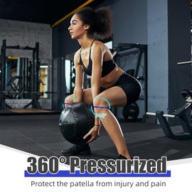 Foilswirl Silicone Patella Knee Band for Basketball Patella Tendon Support Knee Pain Running Tendon Brace Support Strap(2,Royal Blue,M)