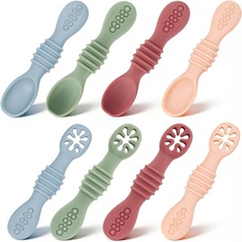Cucharas de Silicona para Niños – Juego 8 pcs Arcoíris ULMLL GJFSS