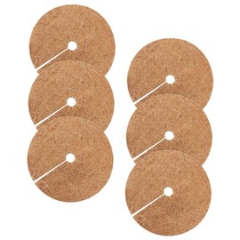 SUPVOX 6 Pack Coir Fiber Mulch Ring Tree Barrier Mats Coir Mulch Water Retention Reusable