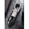 SKIPPER 8747 Keyring Carabiner with Ring and D-Clip, Leatherette stainless